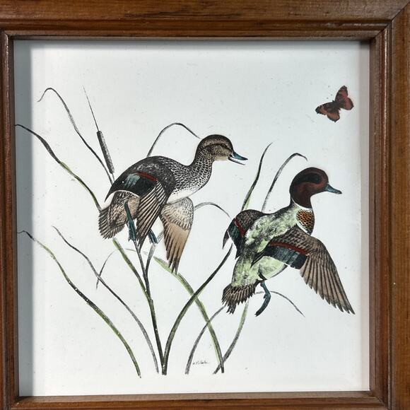 Mallard And Green Wing Teal Framed porcelain tile decor H&R Johnson Duck Decor - Picture 5 of 8
